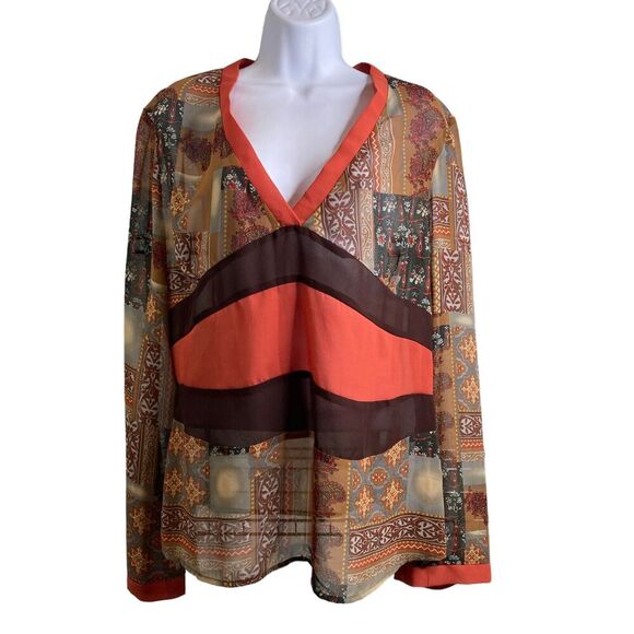 Vintage Jessica Ash Women’s Patchwork‎ Tunic Top Art To Wear Size XL Lagenlook - Picture 1 of 9